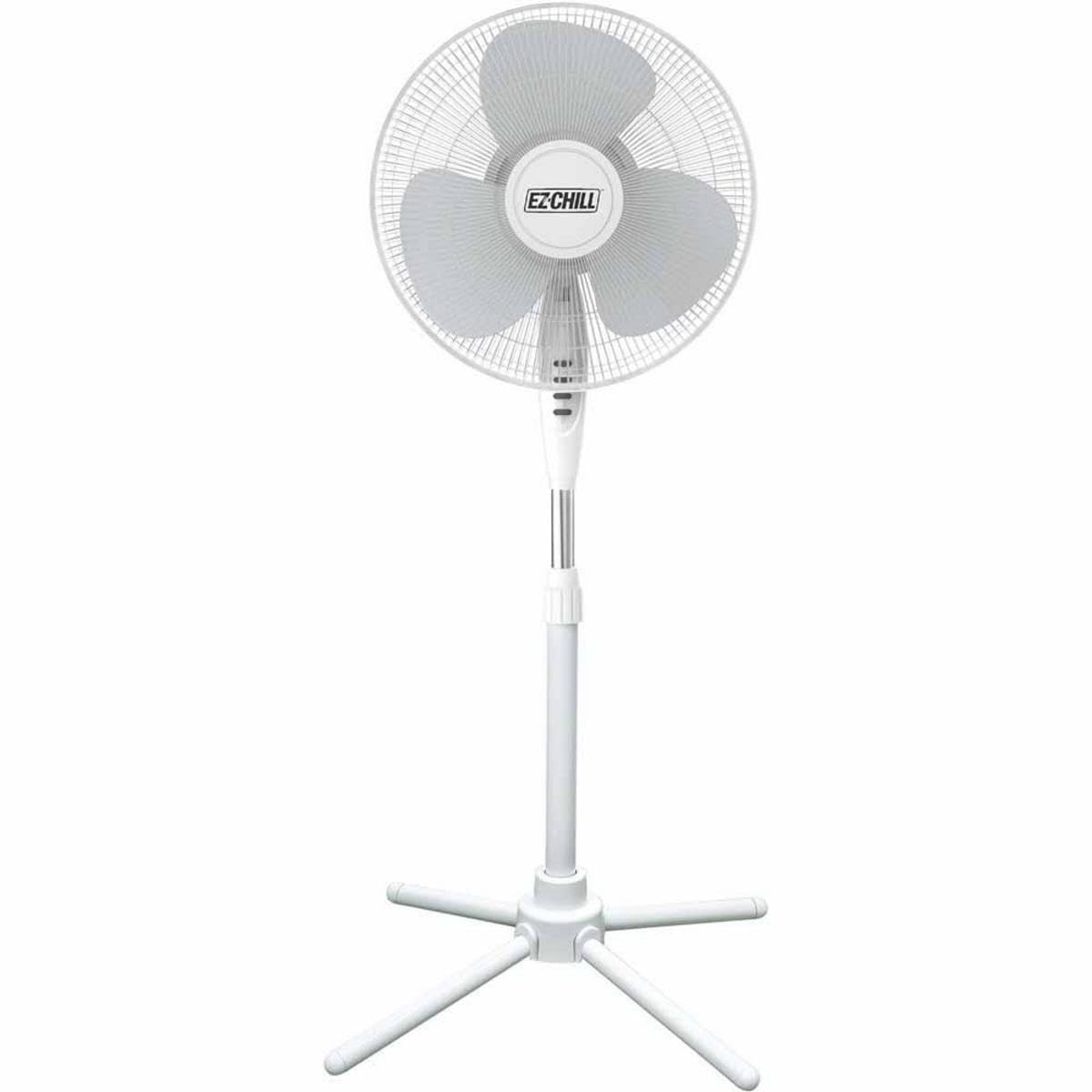 Ez Chill 16    Oscillating Pedestal Fan, 3 Speed Options, 90 Degree Oscillating Head, Adjustable Height And Tilt, Powerful Air F