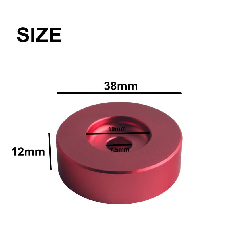 Dewhel Aluminum 45 Rpm Adapter Compatible With 7 Inch Vinyl Records Dome 45 Adapter Player Turntable Accessories (2Xred)