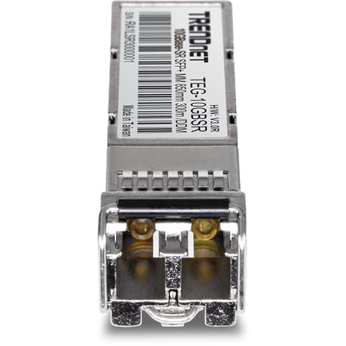 Trendnet Sfp To Rj45 10Gbase Sr Sfp+ Multi Mode Lc Module, Teg 10Gbsr, Up To 550 M (1,804 Ft.), Hot Pluggable Sfp+ Transceiver,