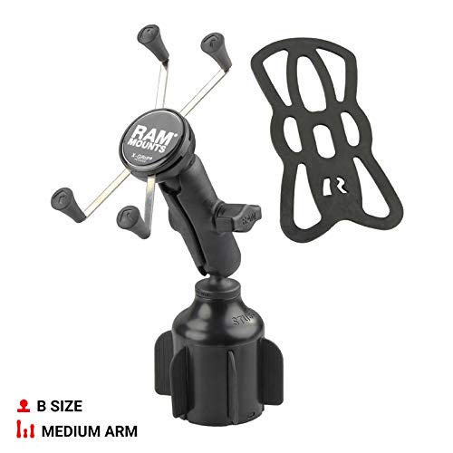 Ram Mounts Rap B 299 4 Un10U X Grip Large Phone Mount With Ram Stubby Cup Holder Base With Medium Arm
