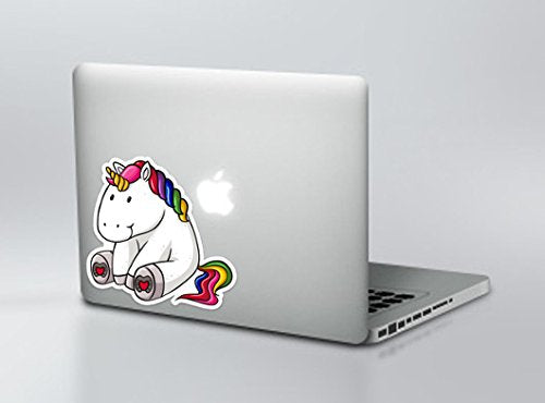 Unicorn Sticker Decal Fat Cute Colorful Large 5'' X 5'' For Laptop Water Bottle