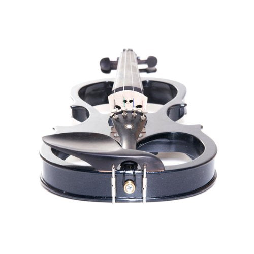 Cecilio 4/4 Cevn 1Bk Solid Wood Electric/Silent Violin With Ebony Fittings In Style 1   Full Size   Black Metallic