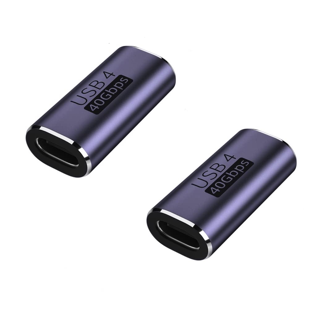 Godspin Usb C Coupler Adapter 40Gbps [2 Pack] Usb C Type C Angled Usb C Female To Female Adapter, 8K At 60Hz Usb Extension For Laptop, Tablet, Vr, Camera, Smartphone (Coupler)