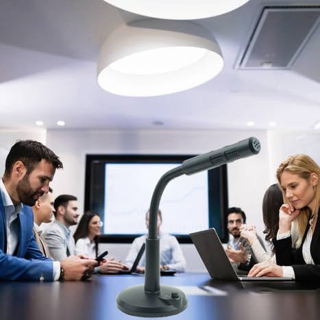 Landibo 3.5Mm Male Microphone, Plug And Play Desktop Laptop Gooseneck Microphone, Suitable For Games, Meetings, Recording, Podca