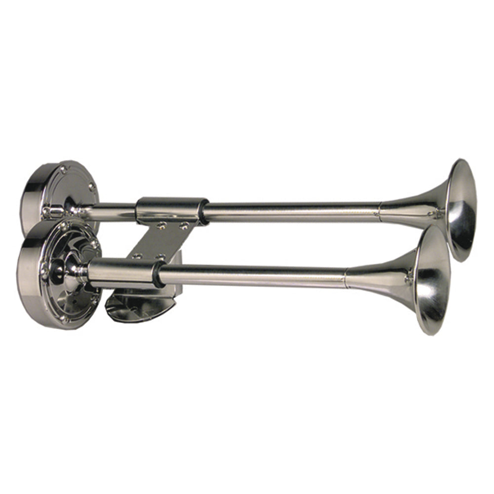 Schmitt Marine Deluxe All-Stainless Shorty Dual Trumpet Horn - 12V,WBAUVA001343279
