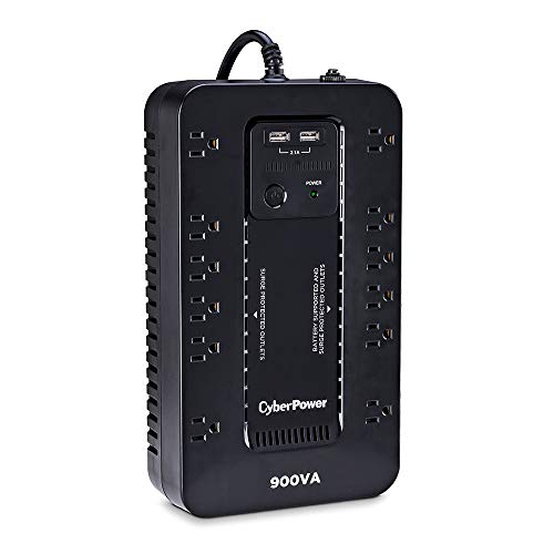 Cyberpower St900U Standby Ups System, 900Va/500W, 12 Outlets, 2 Usb Charging Ports, Compact