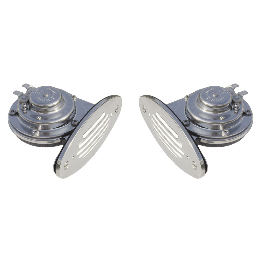 Schmitt Marine Mini Stainless Steel Dual Drop-In Horn W/Stainless Steel Grills High &Amp; Low Pitch,WBAUVA001343286