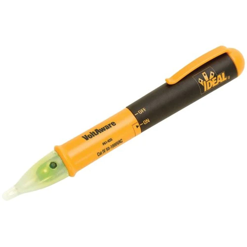 IDEAL Electrical 61-025 Volt Aware Non-Contact Voltage Tester, Clear and Compact Voltage Testing, CATIV for 1000v, Yellow