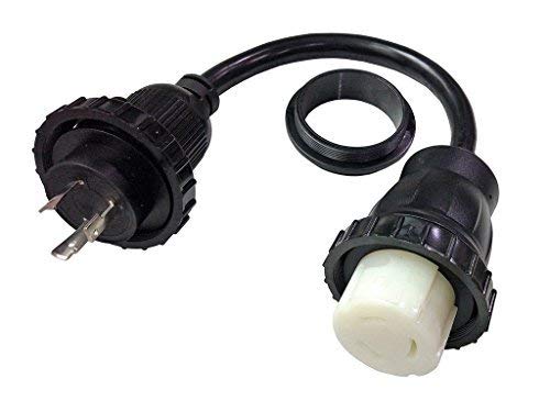 Parkworld 885927 Shore Power Adapter Cord Rv 30A 125V L5 30P Male To Marine Ss1 50R 50A 125V Female