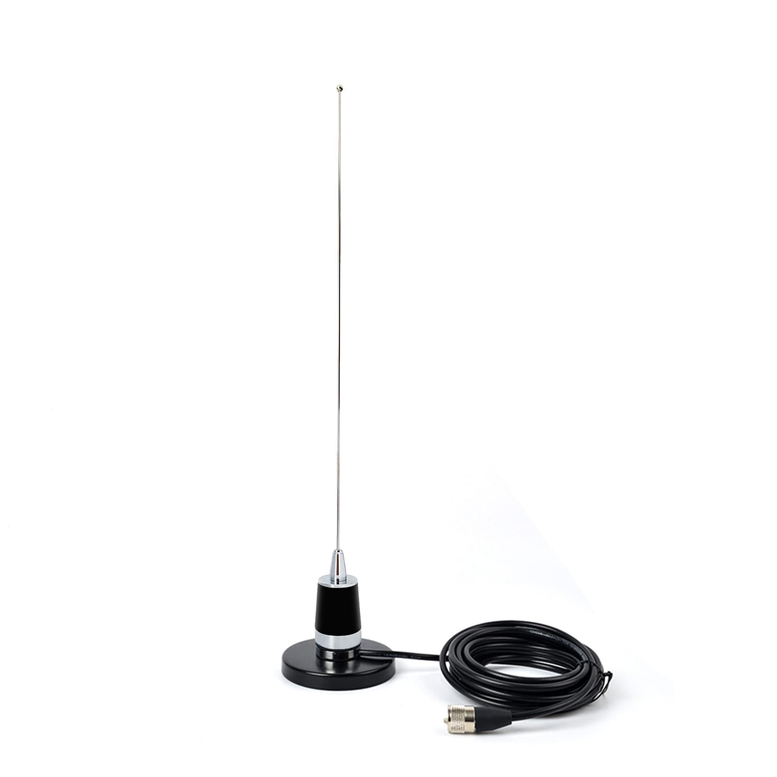 Hyshikra Dual Band Nmo Antenna, 21Inches 144/430Mhz Vhf Uhf Whip Antenna With Nmo Magnetic Mount Magnet Base 5Meter(16.4Ft) Rg58