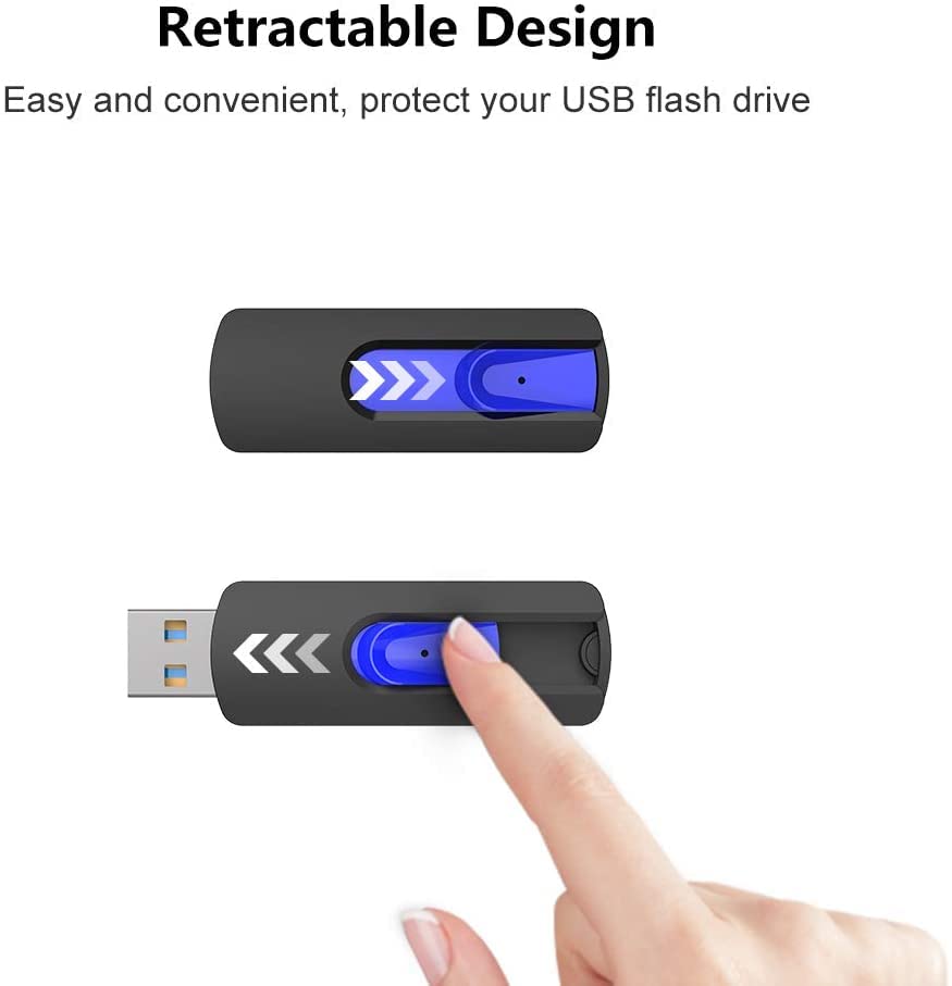 Juanwe Usb Flash Drives 128Gb 2 Pack 3.0 Flash Drive High Speed Thumb Drive Retractable Slide Memory Sticks For Computers Zip Dr