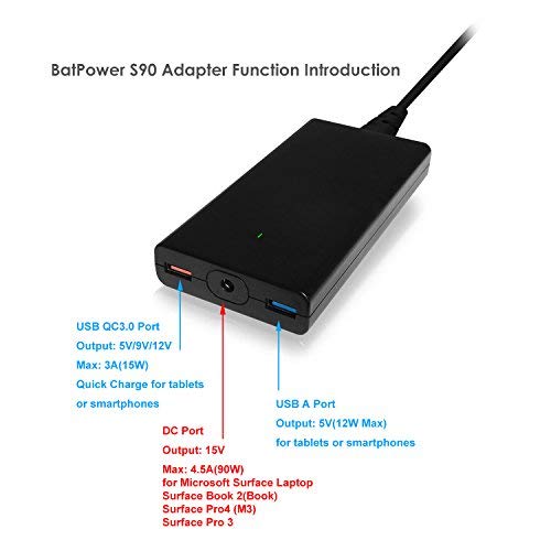 Batpower Proe 2 Es7B 98Wh Surface Power Bank For Surface Pro X 9 8 7 6 5 4 3 2 Rt Go Surface Book 3 2 1 External Battery Surface