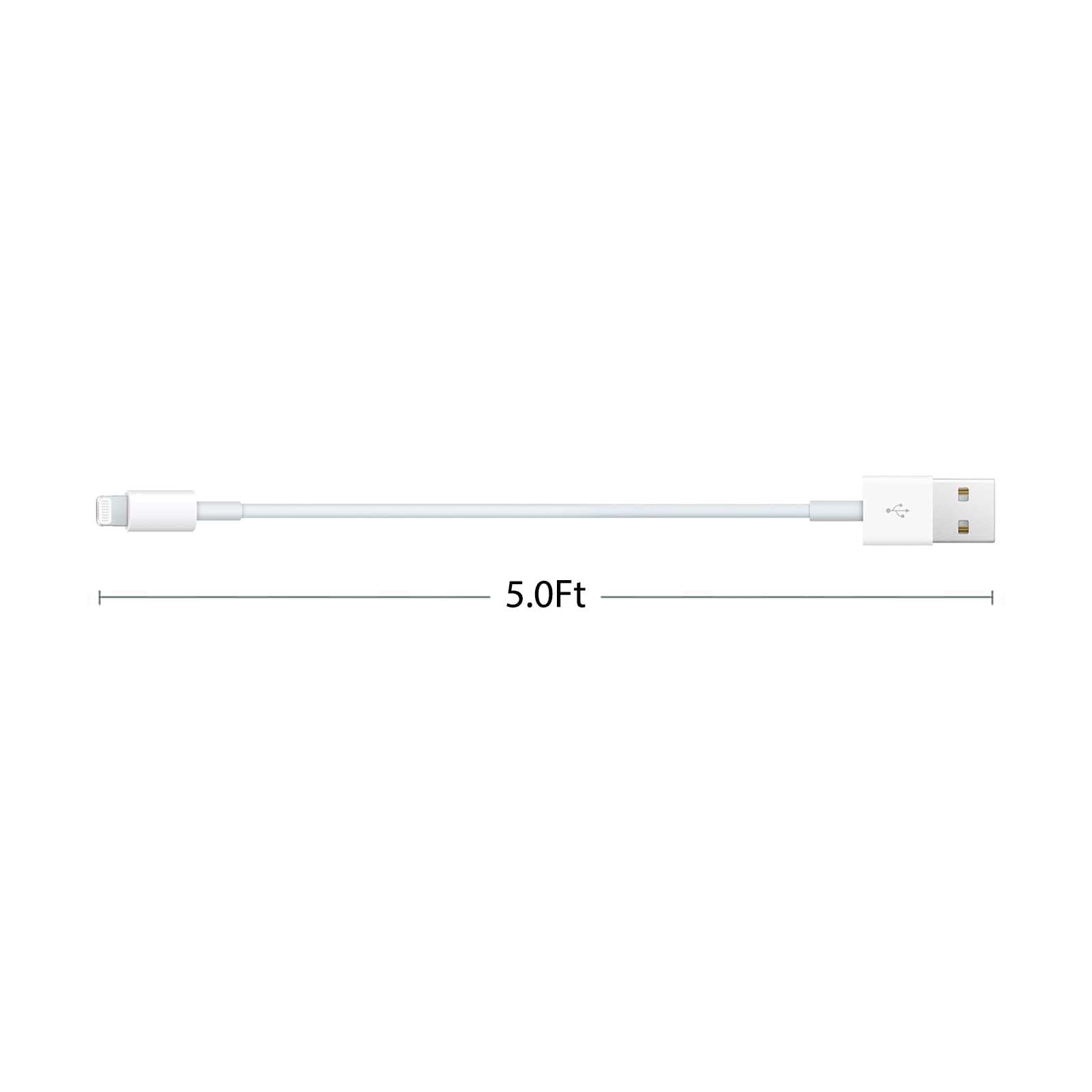 Replacement Iphone 15 Car Cable, White 5Ft Usb A To Usb C Cable For Iphone 15/ Pro Max/Plus, Ipad 10Th Gen, Ipad Pro 12.9/11, Ip