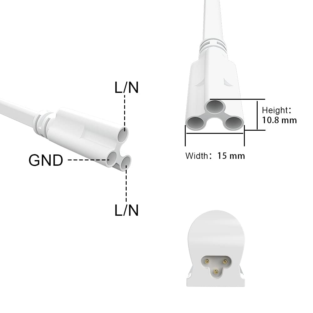 Shopled (4 Pack) 6Ft T5 T8 Led Shop Light Connecting Wire, Dual Ended Linkable Cable Cords For Led Tube Light Fixture, Ceiling L