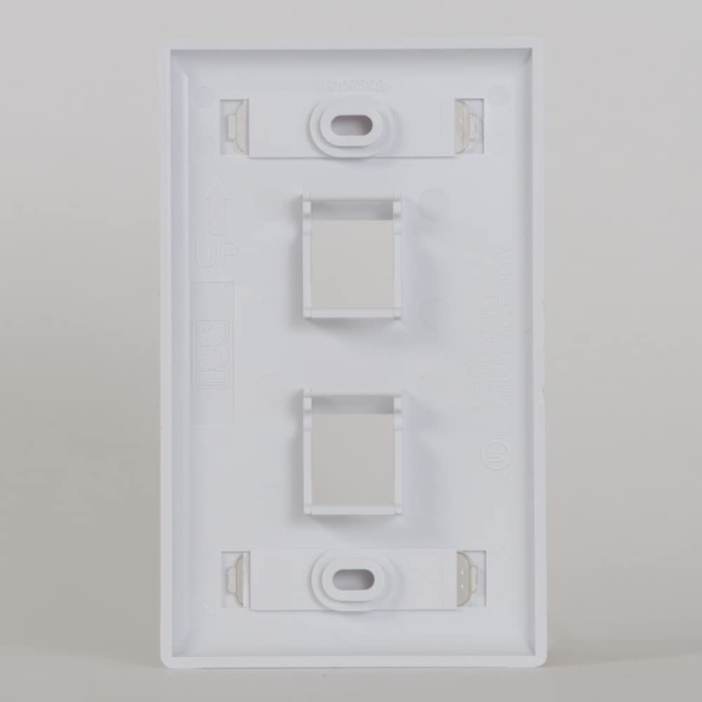 Icc Station Id Faceplate With 2 Ports For Ez/Hd Style In Single Gang, White, Single