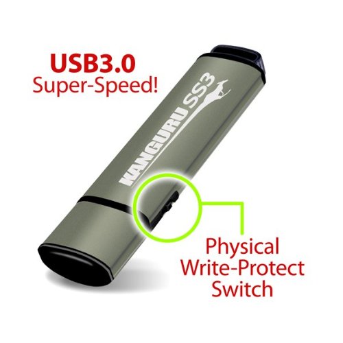 Kanguru Ss3 Usb 3.0 16Gb Flash Drive With Physical Write Protect Switch