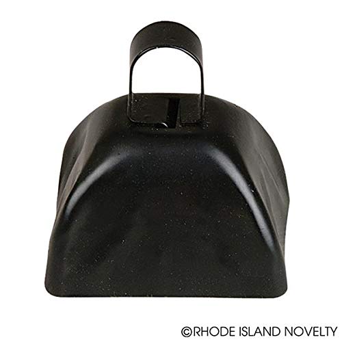 Rhode Island Novelty 3 Metal Black Cowbells | 12 Pack
