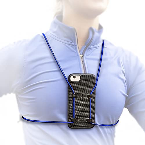 Rooster Wrap (Blue - Retractable Cell Phone Holder - Cell Phone Case - Cell Phone Accessories - Chest Strap - Safety Harness - C