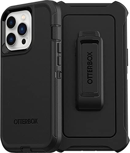 Otterbox Iphone 13 Pro (Only) Defender Series Case   Black, Rugged & Durable, With Port Protection, Includes Holster Clip Kickst