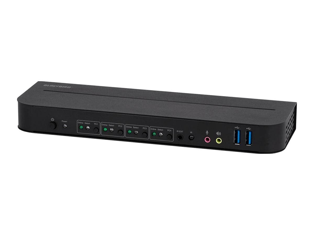 Monoprice 4K DisplayPort 1.4 and USB 3.0 4x1 KVM Switch - 4K@60Hz, 18 Gbps, HDR, YCbCr 4:4:4, HDCP 2.2, HDMI 2.0, Share 4 Comput