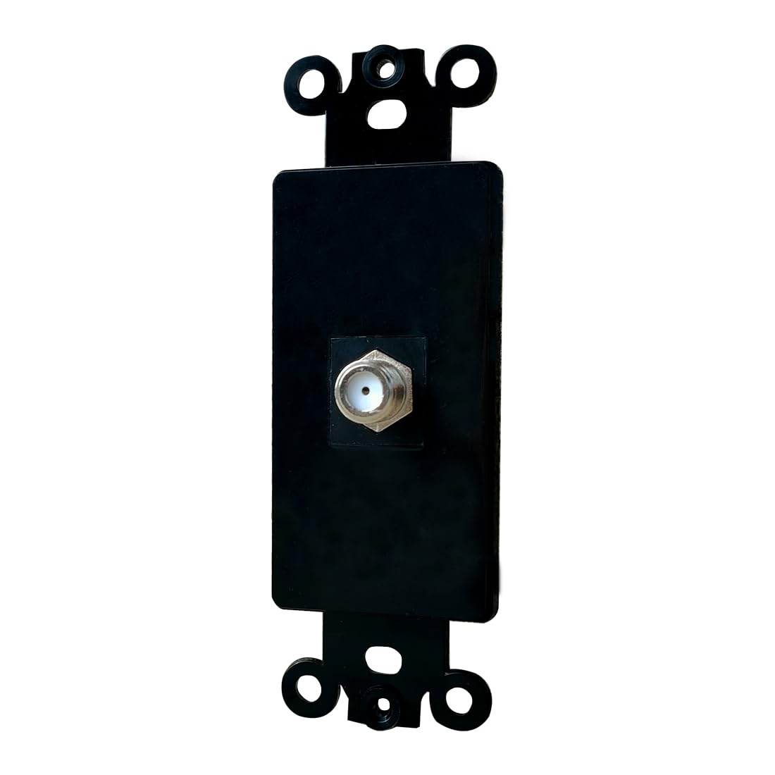 Bupldet 1 Port Coax Cable Wall Plate Insert   Coaxial Keystone Jack Decora Cover Plate For Midsize/Oversize Decorator Wallplate