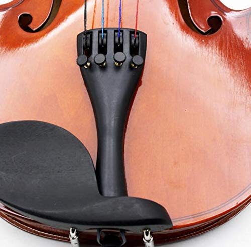 Xiaoyztan 1/2 Violin Tailpiece, Aluminum Alloy Violin Black Tail Piece Built With 4 Pcs Fine Tuners