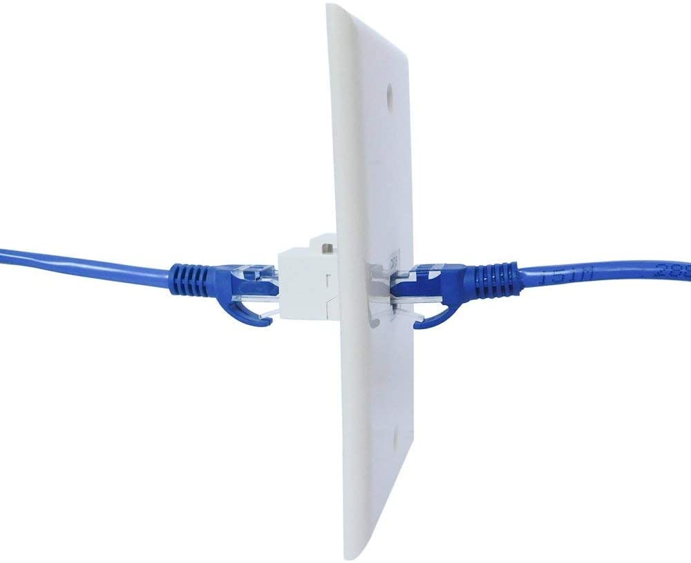 Victek Female To Female Cat6 Keystone Rj45 Couplers, 10 Pack, White, Tablet