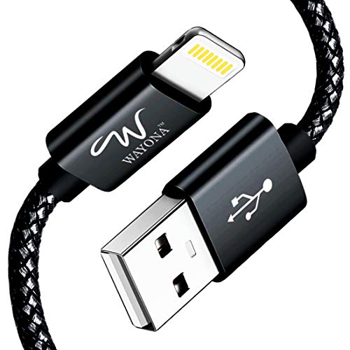 Wayona Nylon Braided Lightning To Usb A Data Sync & Fast Charging Cable 3A Charger Lead Carplay Cable Compatible For Iphone, Ipa