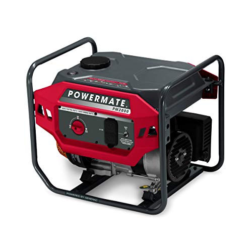 Powermate Pm2000 2,000 Watt Gas Powered Portable Open Frame Generator   Quiet Performance   Ideal For Home, Camping, Rv And Outd