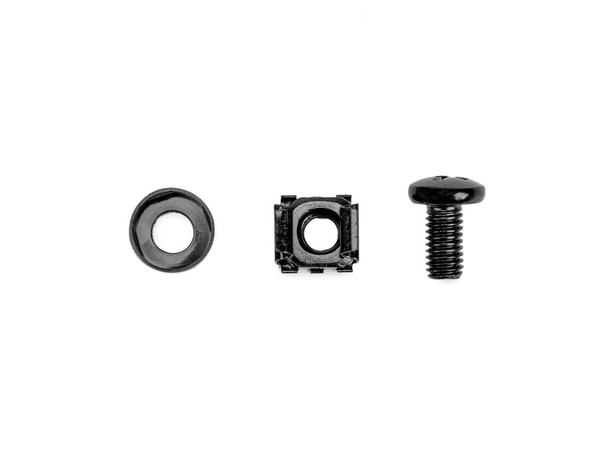 Rocstor 50 Pack Rack Screws - Includes M6 12Mm Screws And Cage Nuts - For Secure