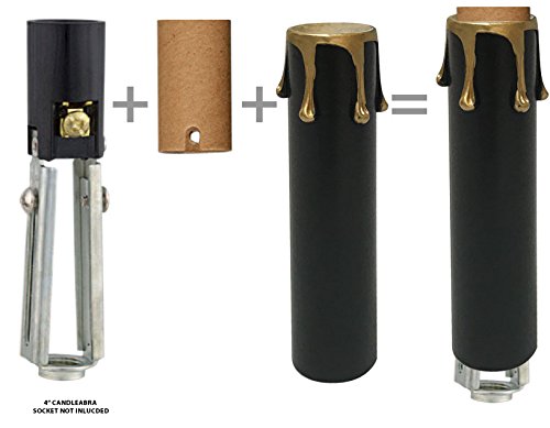 Royal Designs, Inc Scp 5005 4Bkgl 6 Royal Designs 4 Inch Candle Drip Sleeves Chandelier Socket Covers With Paper Insulation, Bla