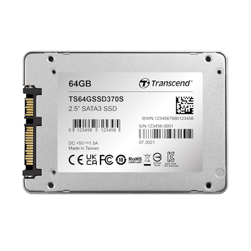Transcend Ts64Gssd370S 64Gb Sataiii Ssd370S 2.5    Internal Solid State Drive With Speeds Up To 560Mb/S