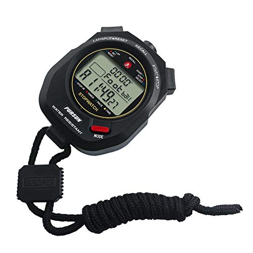 Professional Timer Stopwatch, Digital Sports Stopwatch With Countdown Timer, 100 Lap Memory, 0.01 Second Timing,Water Resistant,