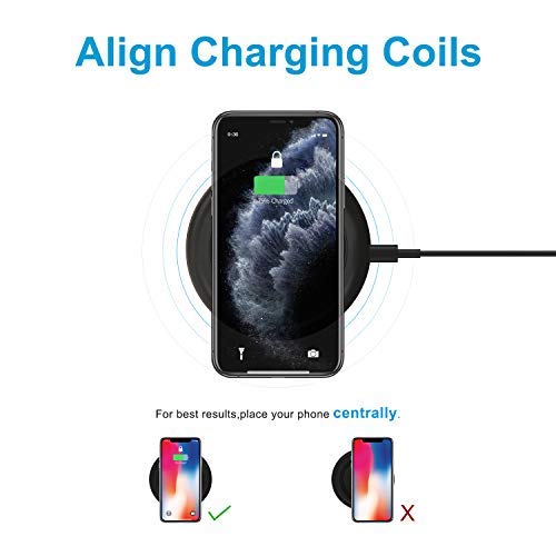 Wireless Charger 10W Qi Fast Wireless Charging Pad,7.5W Compatible With Iphone 11,11 Pro,11 Pro Max,Xs Max,Xr,Xs,X,8,8 Plus,10W