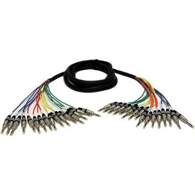 16 Channel 1/4 Trs Snake Cable - 15 Feet Long - Serviceable Ends - Pro Audio Effects Snake For Live Live, Recording, Studios, An