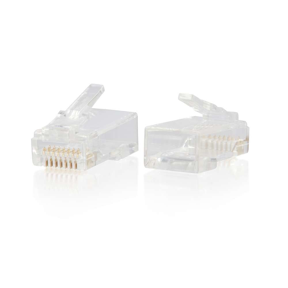 C2G/Cables To Go 00889 Rj45 Cat6 Modular Plug For Round Solid/Stranded Cable Multipack (50 Pack)