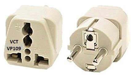 Vct Vp 109 Universal Travel Grounded Plug Adapter For Germany, Spain, Netherlands, Russia