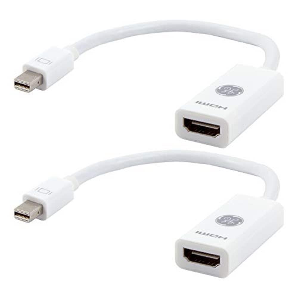 Ge Mini Displayport Thunderbolt To Hdmi Adapter, 2 Pack, Compatible With Apple Imac, Macbook And Pc, Supports Full Hd 1080P And