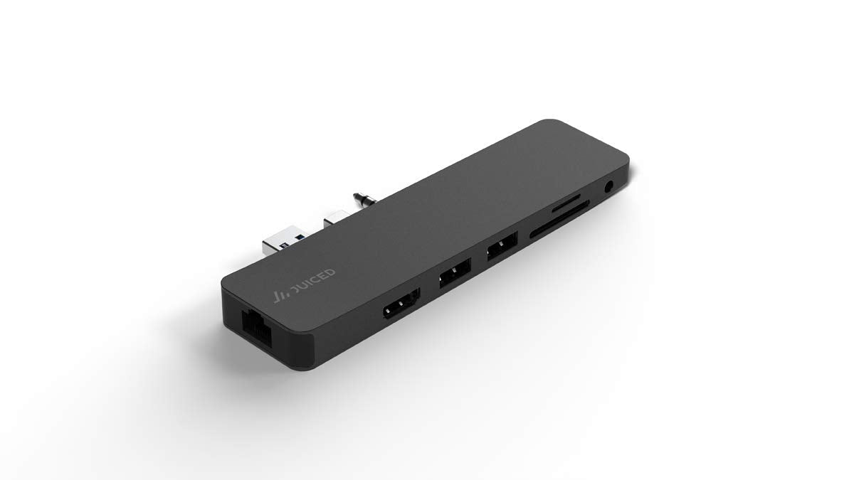 Juiced Systems Cruzhub   Surface Laptop 2 Adapter   Designed For Surface Laptop 2   Gigabit Ethernet   4K Hdmi   2 Usb 3.0   Sd   Micro Sd   Aux   Compatible With Surface Laptop V1 And V2