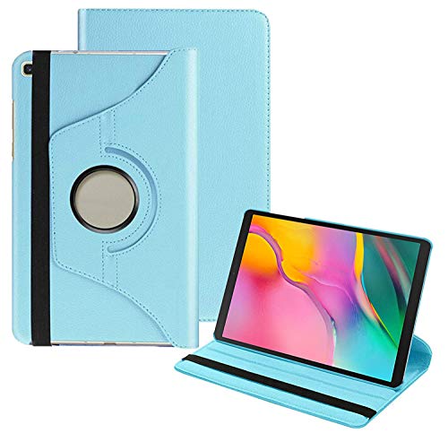 Caseous 360 Degree Rotating Leather Case Cover Stand For Samsung Galaxy Tab A 8.0 Inch (2019) SmT290, SmT295 (Sky Blue)