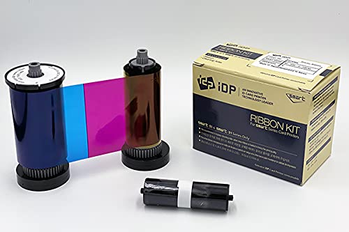 Idp Smart 31 And Smart 51 Series Id Card Printer Ribbon   Ymcko Full Color, Resin Black And Overlay Panel Ribbon With Cleaning R