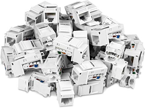 Trendnet Cat6 Rj45 Keystone Jack 50 Pack Bundle, Tc K50C6, Compatible With Cat5/Cat5E/Cat6 Cabling, 90   Angle Termination, Use 