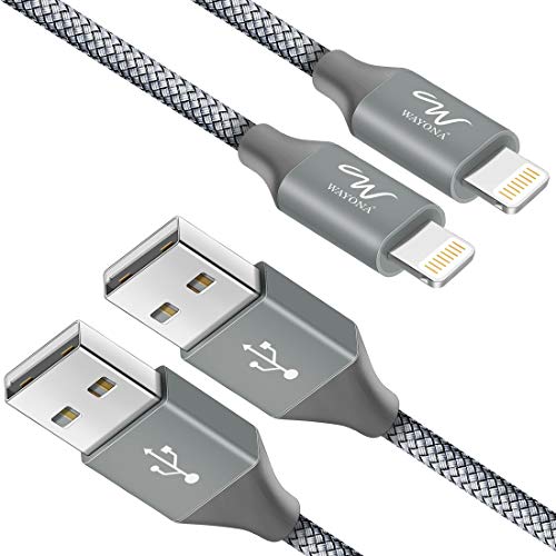 Wayona Nylon Braided (2 Pack) Lightning To Usb Syncing And Fast Charging Data Cable Compatible For Iphone 13, 12, 11, X, 8, 7, 6