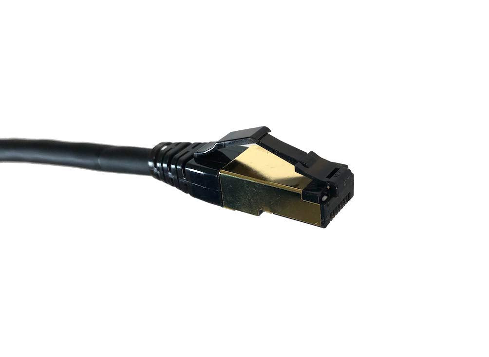 Micro Connectors 25 Feet Cat8 Sftp Rj45 Patch 26Awg Cable Black (E12 025B)