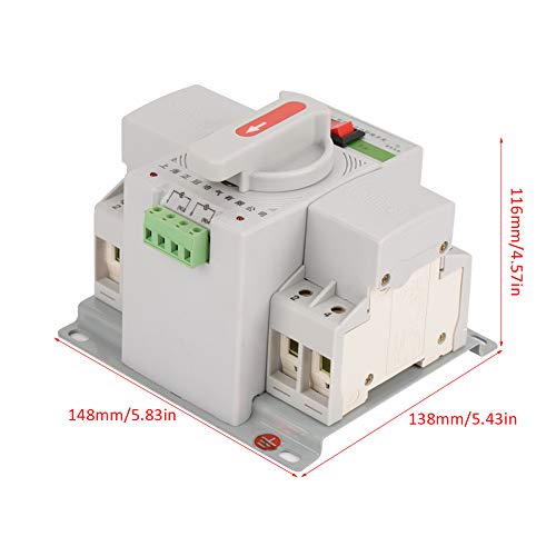 Mini Dual Power Automatic Transfer Switch 2P 63A 220V Toggle Switch Double Power Automatic Change Over Switch Circuit Breaker, N