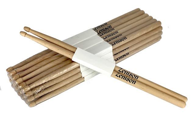 12 Pairs   2B Wood Tip Natural Maple Drumsticks Pro 24 Drum Sticks New