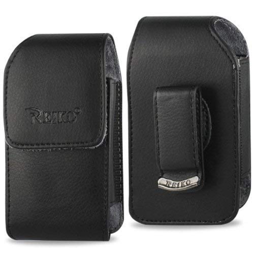 Vertical Leather Case With Magnetic Closure With Belt Clip For Consumer Cellular Doro Phone Easy 626.