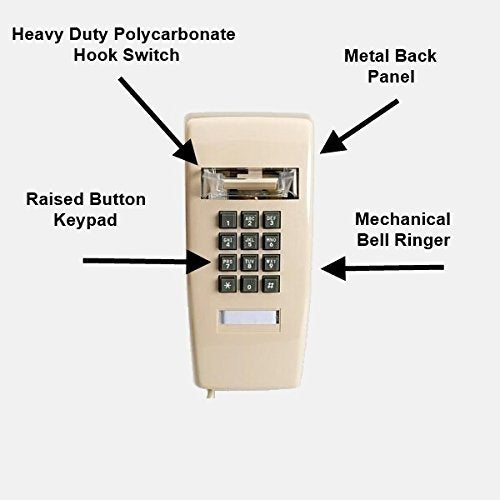 Industrial Wall Phone With Dialpad & Wallplate   Red