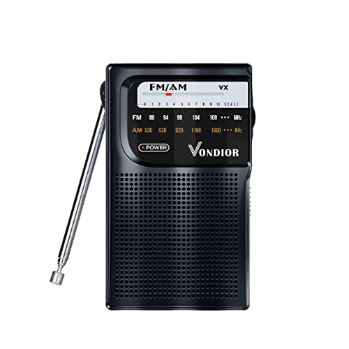 Vondior Portable Noaa Weather Radio, Battery Operated Emergency Noaa/Am/Fm Radio With Best Reception, Pocket Weather Alert Radio