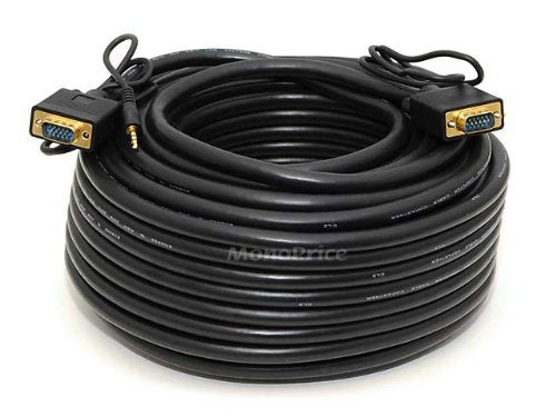 Super Vga Hd15 M/M Cable W/ Audio 100Ft